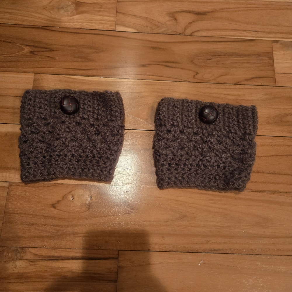Handmade Knit Boot Cuffs with Button